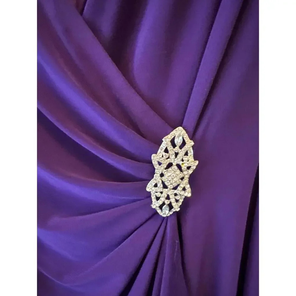 R M Richards Purple Sleeveless Dress Womens Size 6 - Picture 4 of 5